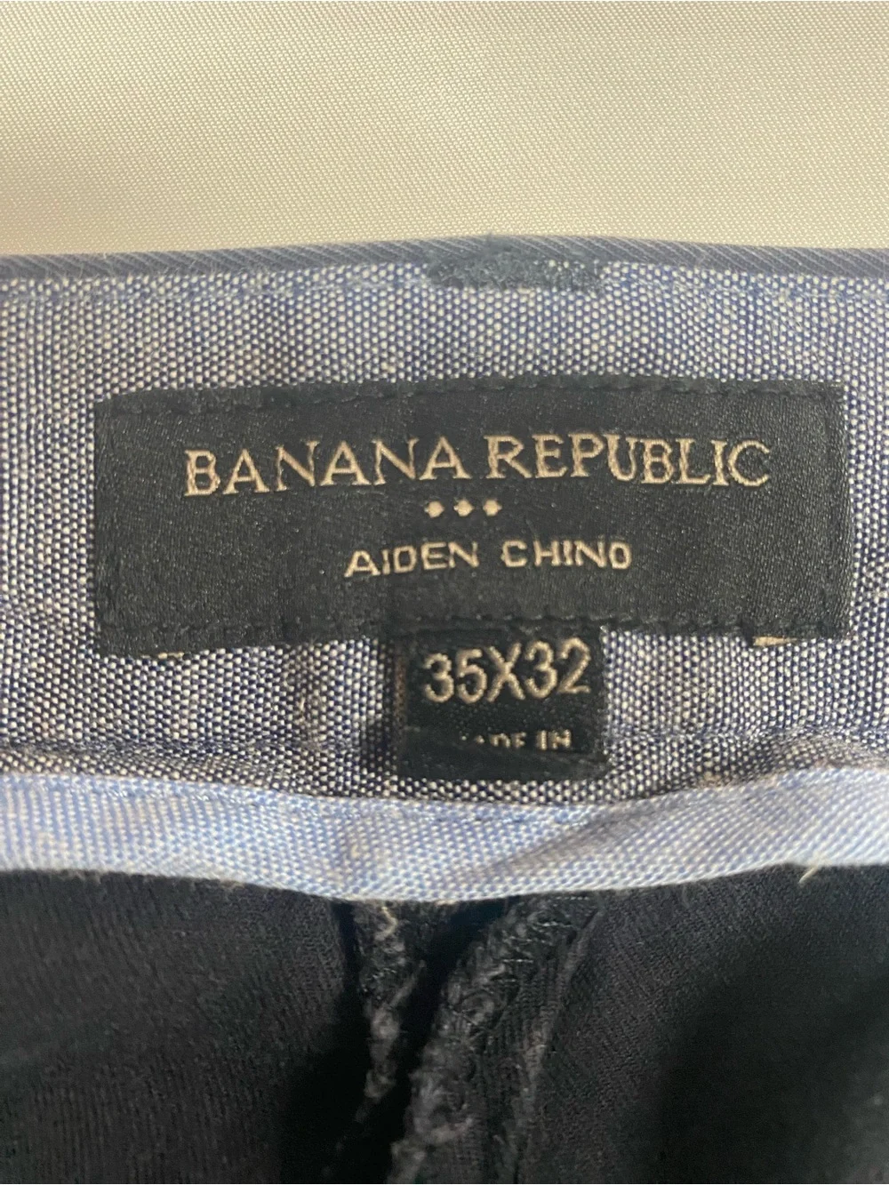 Banana Republic Classic Flat Front Straight-Leg Navy Pants Men’s 36x32